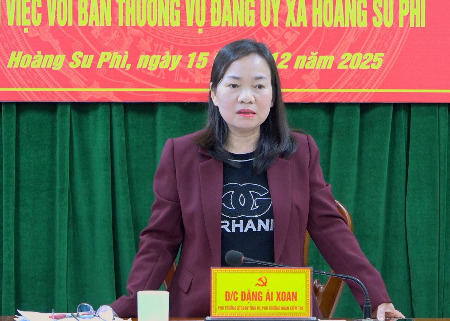 Đoàn kiểm tra của Ban Thường vụ Tỉnh ủy làm việc với Ban Thường vụ Đảng ủy xã Hoàng Su Phì